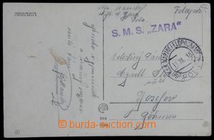 121637 - 1918 S.M.S. ZARA, fialové řádkové razítko, DR MFPA POLA