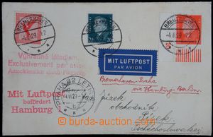 121707 - 1929 Let-dopis do ČSR, via Hamburg, vyfr. zn. Mi.379 + 415 