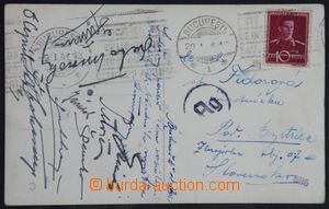 121801 - 1941 LEDNÍ HOKEJ / Slovensko, pohlednice Bukurešti s podpi