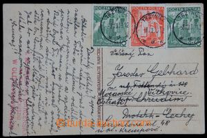 121887 - 1939 pohlednice odeslaná z pošty Třinec po polském zábo