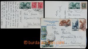 121921 - 1933-36 comp. 3 pcs of entires sent to Czechoslovakia, multi