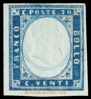 121940 - 1860 Mi.12, King Victor Emmanuel II., value 20c blue, good, 