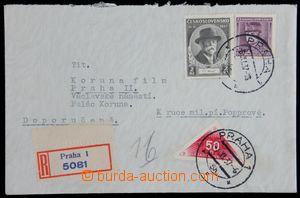121964 - 1937 R-dopis do vlastních rukou v místě, vylepena červen