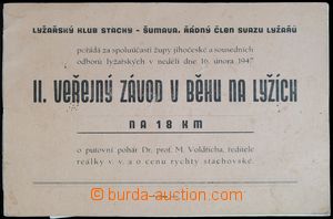 121996 - 1947 SPORT  Šumava / Stachy, II. veřejný závod v běhu n