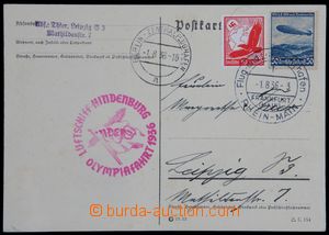 122177 - 1936 korespondenční lístek do Lipska vyfr. zn. Mi.530, 60
