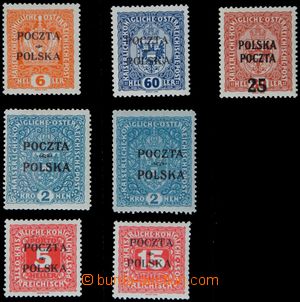 122183 - 1919 Mi.31, 40, 44a+b, 48, D1, D3, Krakovský přetisk, kat.