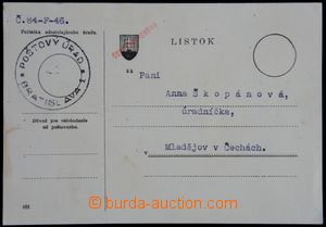 122188 - 1946 slovenský úřední lístek s přetiskem ČESKOSLOVENS