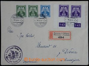 122192 - 1944 Reg letter with Pof.SL15 2x, SL21, SL16 2x with plate n