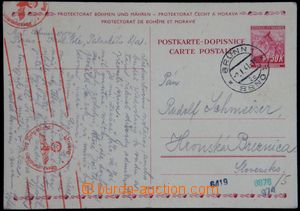 122212 - 1941 CDV12 adresovaná na Slovensko, DR BRNO/ 9.I.41, němec