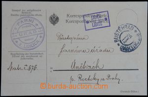 122213 - 1912 postal-agency LIDICE / LIDITZ, c.v.. Geb.0691/1, violet