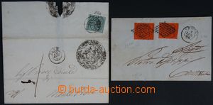 122277 - 1852-68 comp. 2 pcs of folded letters franked with. on rever