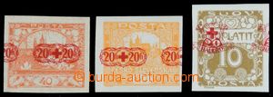122296 -  PLATE PROOF design/sketch overprint on 3 stamp., Hradčany 