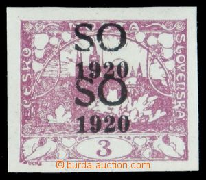 122298 -  Pof.SO2 over-printing plate, Hradčany 3h violet with doubl