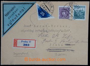 122379 - 1938 Reg letter sent in the place, vyloučeno alternate deli