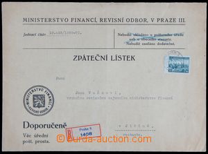 122395 - 1939 SLUŽEBNÍ KORESPONDENCE  úřední R-dopis osvobozený