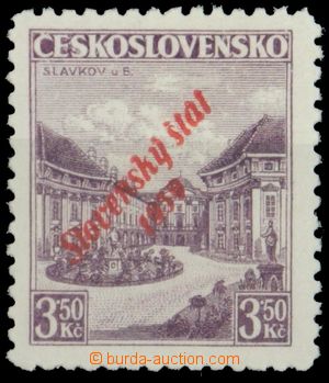 122561 - 1939 Alb.19a, Slavkov 3,50CZK violet, red Opt, exp. by Kaufm
