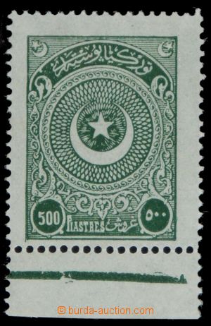 122630 - 1923 Mi.825, Star and Crescent in circle, 500Pia green, marg