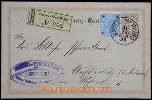 122664 - 1890 Reg PC 2 Kreuzer uprated with stamp 10Kr, CDS UNTER-MEI