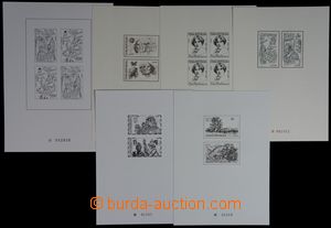 122670 - 1995-2000 PTR2, 3, 4, 5, 6, 7  comp. 6 pcs of black-prints f