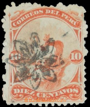 122694 - 1866 Mi.13, Lamy, value 10c orange red, with beautiful dumb 