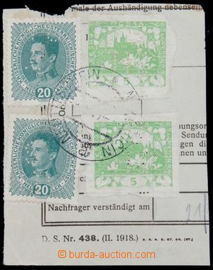 122723 - 1919 Maxa J50, výstřižek z poštovního tiskopisu (Poptá