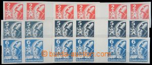 122813 -  Pof.354-356Mv(4) 2x, Košice-issue, 2x horiz. 4-stamp gutte