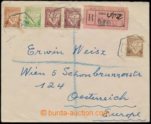 123561 - 1936 R-dopis do Rakouska se 4-barevnou frankaturou výplatn