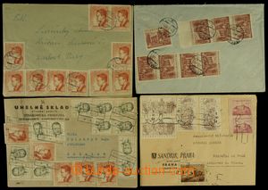 123562 - 1953 comp. 4 pcs of letters with multiple (2x) and mixed (2x