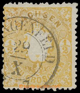 123790 - 1867 Mi.15db, Coat of arms ½Ngr, ochre yellow, almost c