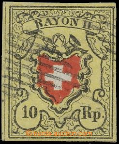 124011 - 1850 Mi.8II., RAYON II., velmi hezký střih, jasně žlutý