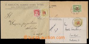 124257 - 1920-21 comp. 3 pcs of really Us entires with with additiona