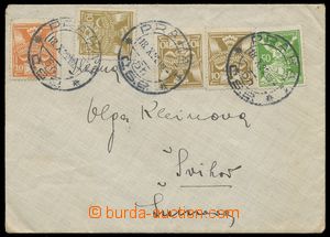 124279 - 1922 obyčejný dopis vyfr. zn. Holubice a OR 50h zelená, P