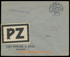 124281 - 1937 POŠTOVNÍ ZBOŽÍ  služební dopis pro zásilku mezi 