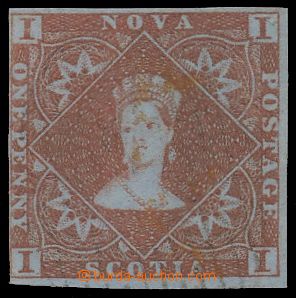 124294 - 1853 Mi.1 (SG.1), Královna Viktorie 1P hnědočervená, kat