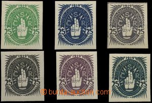 124306 - 1919 sestava 6ks návrhů - Ruka, na známkovém papíru s l