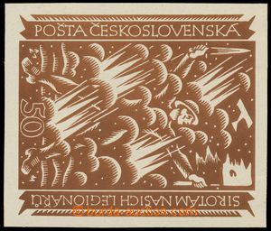 124310 - 1919 návrh Sirotám, formát 12,5x15cm, hnědý, autor Bend
