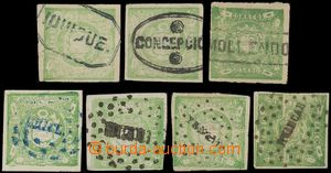 124352 - 1868 Mi.15a+b, Coat of arms 1D green, comp. 7 pcs of stamps,