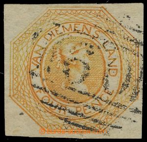 124358 - 1854 Mi.2a (SG.12), Queen Victoria 4P yellow-orange, plate I