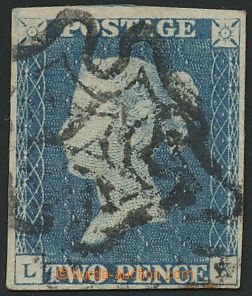 124446 - 1840 Mi.2 (SG.6), Královna Viktorie 2P, světle modrá, lux