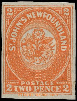 124470 - 1860 Mi.2b, Heraldic Flowers 2p orange, very wide margins, o