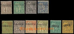 124497 - 1892 Mi.3-10, 12 (Yv.4I, 8I, 3-10II, 12II), Přetisk, série