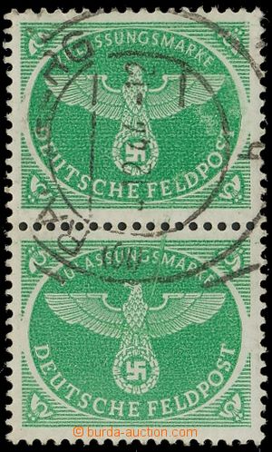 124519 - 1944 Mi.4, German Eagle, pair, CDS RADEBERG , photo-certific