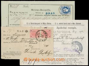 124542 - 1867-1900 comp. 3 pcs of reply receipts, various blank form/