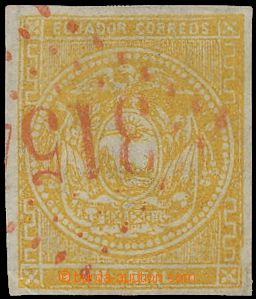 124565 - 1865 Mi.3, Coat of arms 1R ochre yellow, very wide margins, 