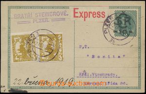 124569 - 1919 CDV1, Large Monogram - Charles, sent as express to Prag