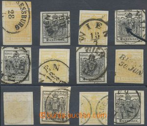 124680 - 1850 Mi.1-2, comp. 12 pcs of stamps 1 Kr and 2 Kreuzer, all 
