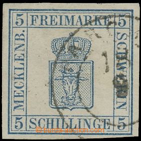 124691 - 1856 Mi.3, Coat of arms 5S, on this stmp unusually wide marg