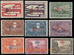 124701 - 1929 Mi.235I-243I, Abbey Orval with overprint, quite lightly