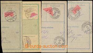 124838 - 1918-19 comp. 4 pcs of cuts dispatch notes,  used divided Au