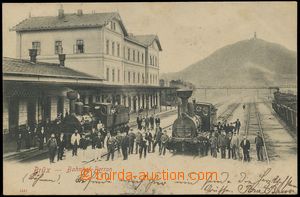 124854 - 1905 MOST (Brüx) - railway-station with 2 Engines on/for ko